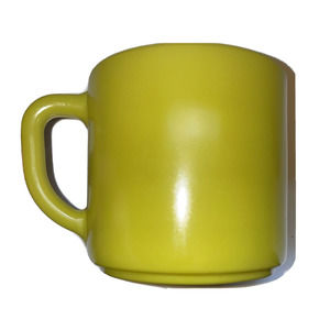 5 for $25 vtg milk glass Lime Green Federal Glass Coffee Cup MCM USA made 2 of 3